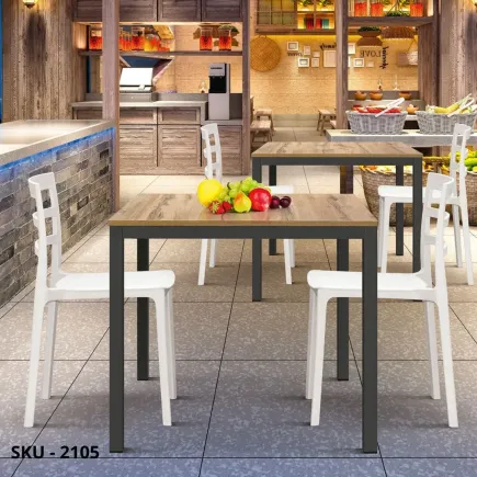 Tavolo Fisso in Nobilitato e Gambe in metallo – Stile Contemporaneo – Made in Italy