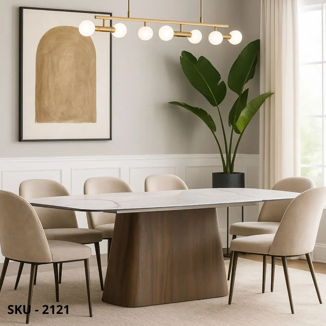marca-design-shop-stile-moderno-stile-contemporaneo-Tavolo Allungabile con Piano in Ceramica e Base in Metallo Rivestito