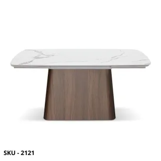 Tavolo Allungabile con Piano in Ceramica e Base in Metallo Rivestito – Stile Contemporaneo – Made in Italy
