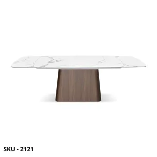 Tavolo Allungabile con Piano in Ceramica e Base in Metallo Rivestito – Stile Contemporaneo – Made in Italy