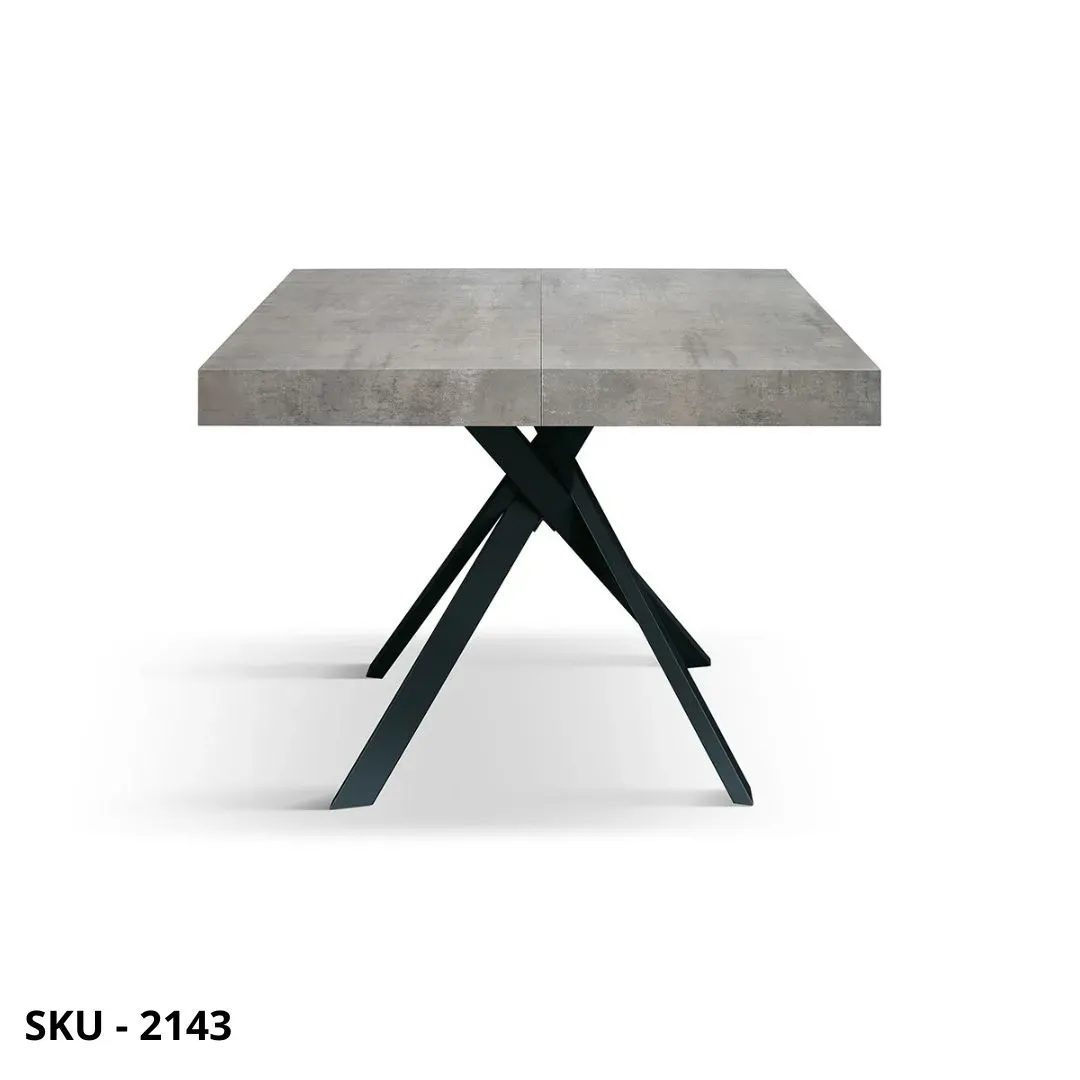 marca-design-shop-stile-moderno-stile-contemporaneo-Tavolo Allungabile con Piano in Nobilitato e Base in Metallo