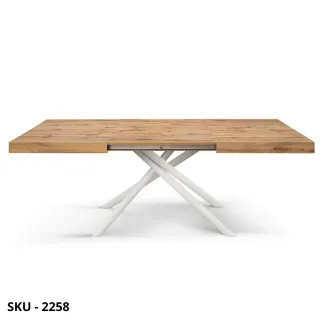 Tavolo Allungabile con Piano in Nobilitato e Gambe incrociate in Metallo – Stile Moderno – Made in Italy - 160×90x74 cm