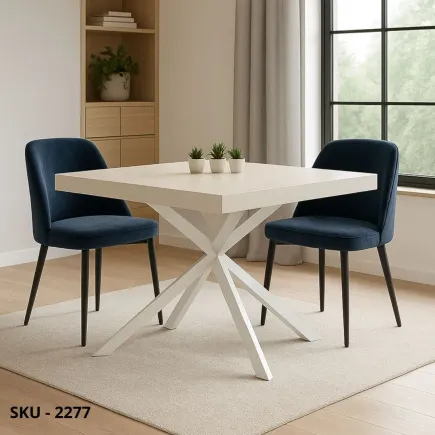 Tavolo Allungabile con Piano in Nobilitato e Gambe a stella in Metallo – Stile Moderno – Made in Italy - 160/240×90 cm– H 74 cm