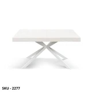 Tavolo Allungabile con Piano in Nobilitato e Gambe a stella in Metallo – Stile Moderno – Made in Italy - 160/240×90 cm– H 74 cm
