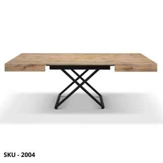 Tavolino Trasformabile e Allungabile con Piano nobilitato e Base nera – Stile Moderno - Industrial - Made in Italy