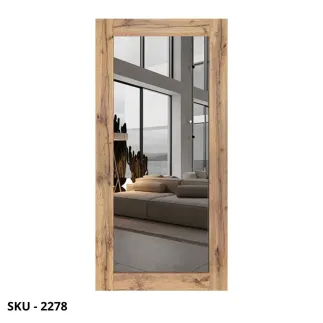 Specchio Rettangolare in Nobilitato effetto Rovere Rustico – Stile Moderno – Contemporaneo – Made in Italy – 177×86 cm