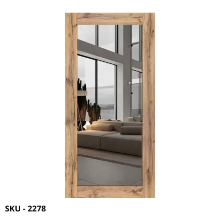 Specchio Rettangolare in Nobilitato effetto Rovere Rustico – Stile Moderno – Contemporaneo – Made in Italy – 177×86 cm