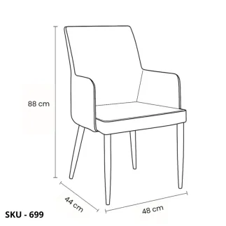 Set di 4 Sedie Imbottite, Struttura In Acciaio, Rivestimento in Tessuto Nero e Grigio  – Stile Moderno - Contemporaneo