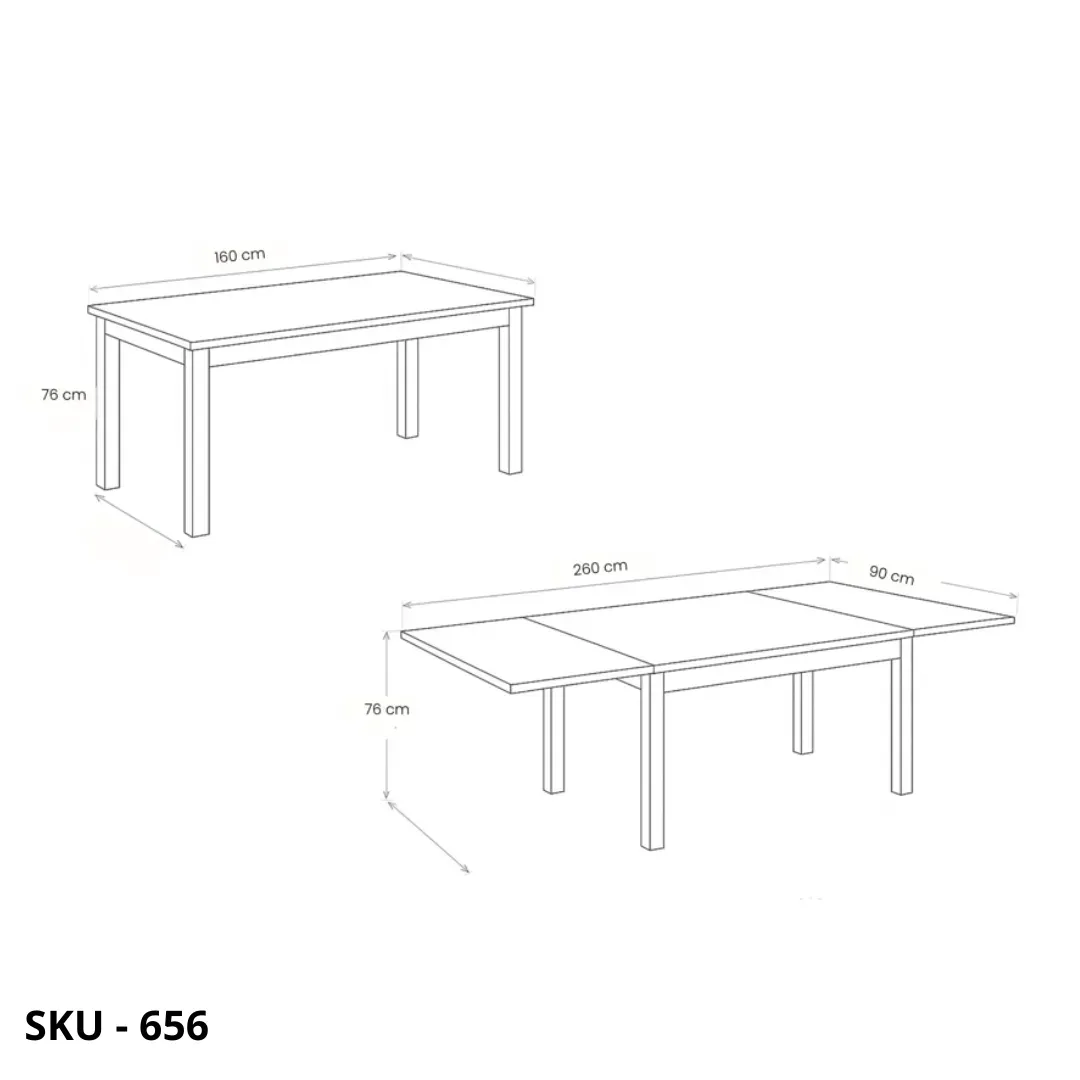 Marca-design-shop- Tavolo allungabile -2 allunghe- Stile Moderno - Made in Italy