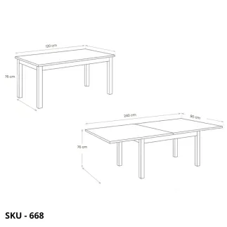 Tavolo allungabile in legno nobilitato, tortora, 2 allunghe in legno - Stile Moderno - Made in Italy