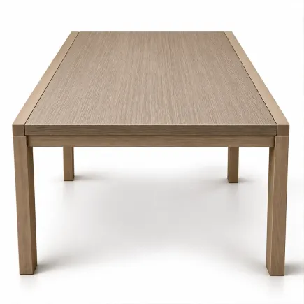 Tavolo allungabile in legno nobilitato, tortora, 2 allunghe in legno - Stile Moderno - Made in Italy
