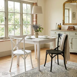 Set di 4 Sedie in Polipropilene con Schienale a Croce, Bianco, Nero, Grigio  – Stile Moderno