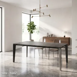 marca-design-shop-stile-moderno-stile-contemporaneo-Tavolo allungabile con piano in nobilitato finitura marmo