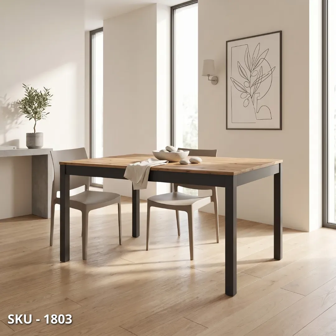 marca-design-shop-stile-moderno-stile-contemporaneo-Tavolo Allungabile con piano in legno rovere rustico