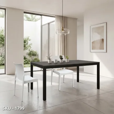 marca-design-shop-stile-moderno-stile-contemporaneo-Tavolo allungabile in metallo, finitura in  Acciaio Ossidato