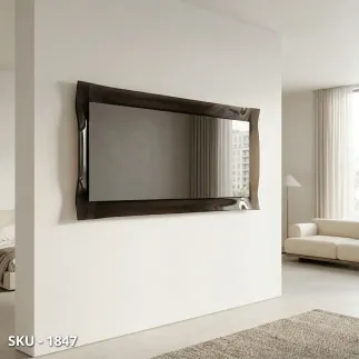 marca-design-shop-stile-moderno-stile-contemporaneo-Specchio da Parete Rettangolare con Cornice in Vetro Bronzo Fumé