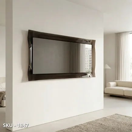 marca-design-shop-stile-moderno-stile-contemporaneo-Specchio da Parete Rettangolare con Cornice in Vetro Bronzo Fumé