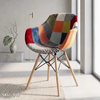 marca-design-shop-stile-moderno-stile-contemporaneo-Set di 2 Sedie Patchwork Multicolore in Legno e Metallo
