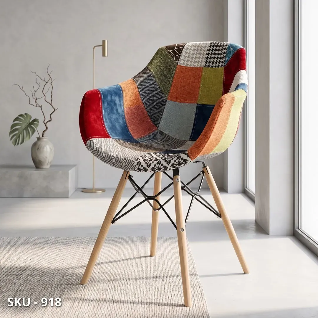 marca-design-shop-stile-moderno-stile-contemporaneo-Set di 2 Sedie Patchwork Multicolore in Legno e Metallo