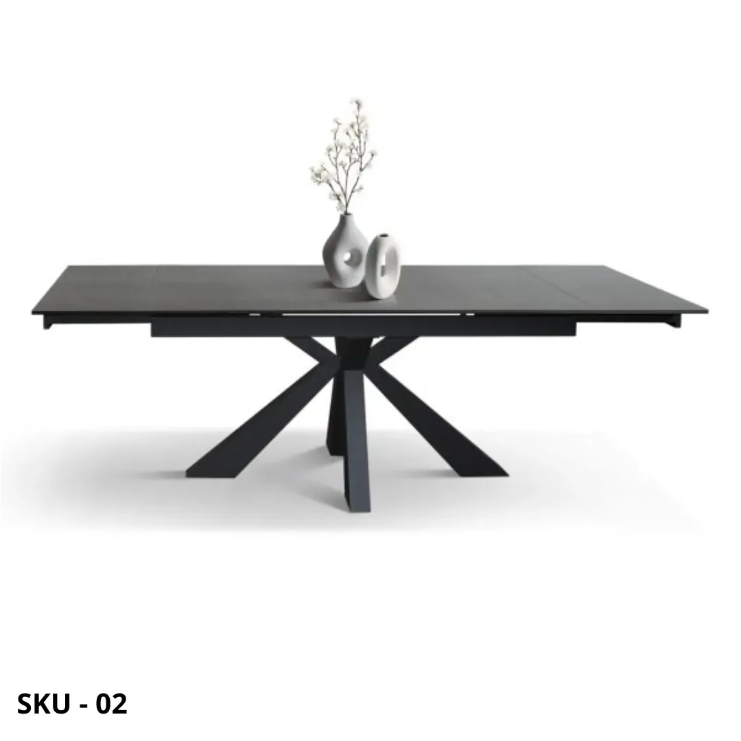 marca-design-shop-stile-moderno-stile-contemporaneo-Tavolo Allungabile con Struttura in Metallo e Piano in Vetroceramica