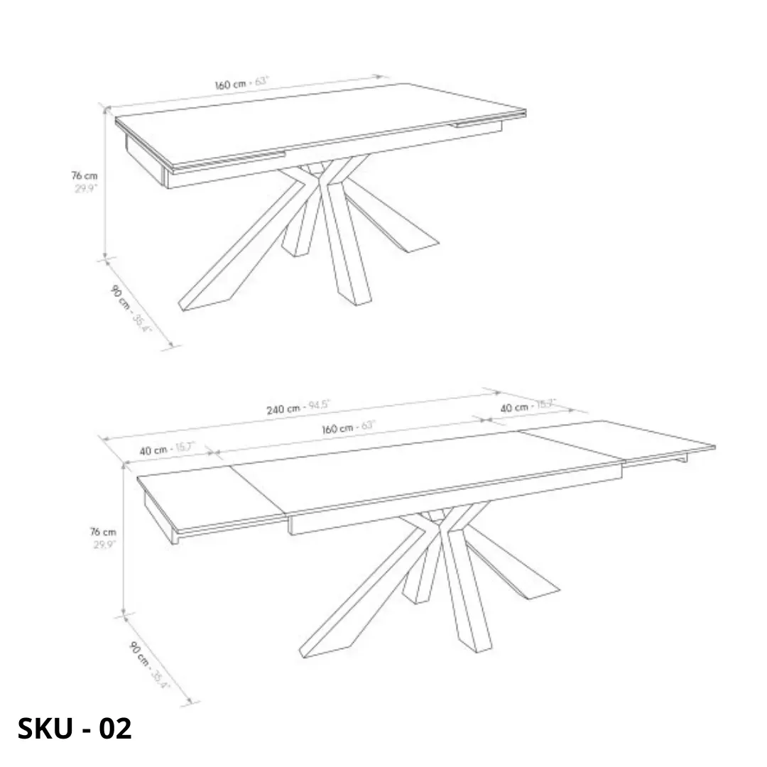 marca-design-shop-stile-moderno-stile-contemporaneo-Tavolo Allungabile con Struttura in Metallo e Piano in Vetroceramica