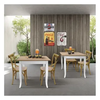 Tavolo Ristorante 80x80 in Faggio Massello e Rovere