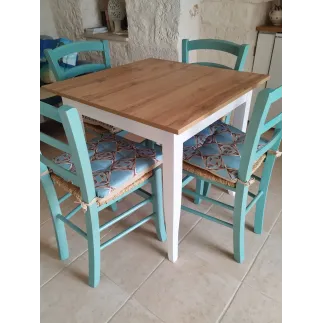 Tavolo Ristorante 80x80 in Faggio Massello e Rovere
