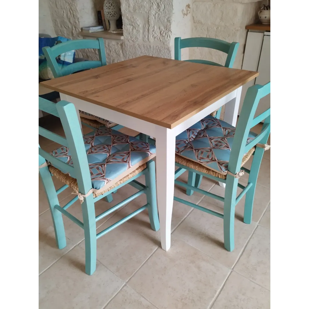 Tavolo Ristorante 80x80 in Faggio Massello e Rovere | Made in Italy
