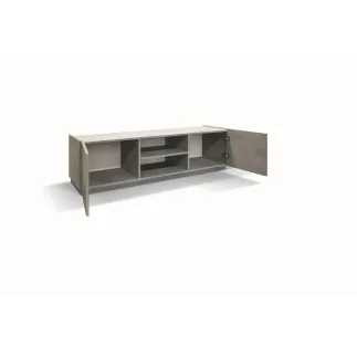 Porta TV Moderno 160 cm Grigio Cemento Effetto Marmo | Made in Italy