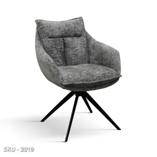 Set 2 Sedie Imbottite con Braccioli o senza e struttura in metallo – Grigio o Nero – Stile Moderno – Contemporaneo