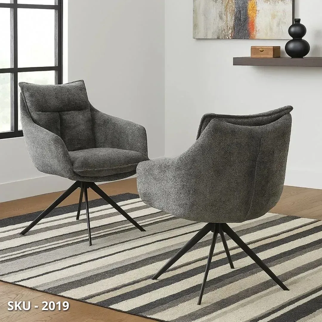 marca-design-shop-stile-moderno-stile-contemporaneo-Set 2 Sedie Imbottite con Braccioli o senza e Struttura in metallo
