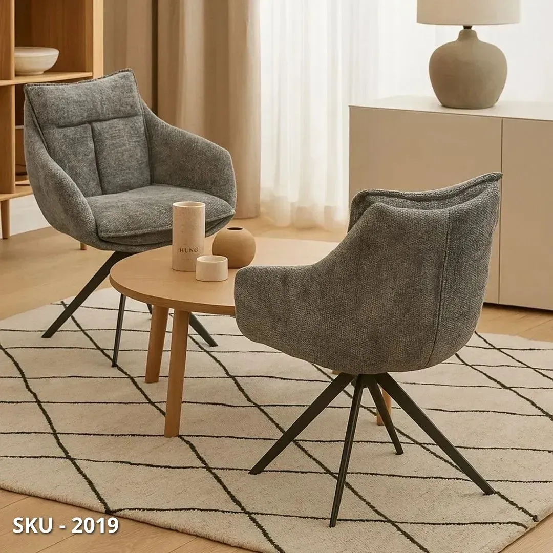 marca-design-shop-stile-moderno-stile-contemporaneo-Set 2 Sedie Imbottite con Braccioli o senza e Struttura in metallo