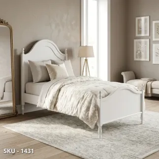 Letto singolo in Legno Bianco - Arte Povera-marca-design-shop-stile-classico-