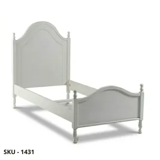 Letto singolo in Legno Bianco - Arte Povera