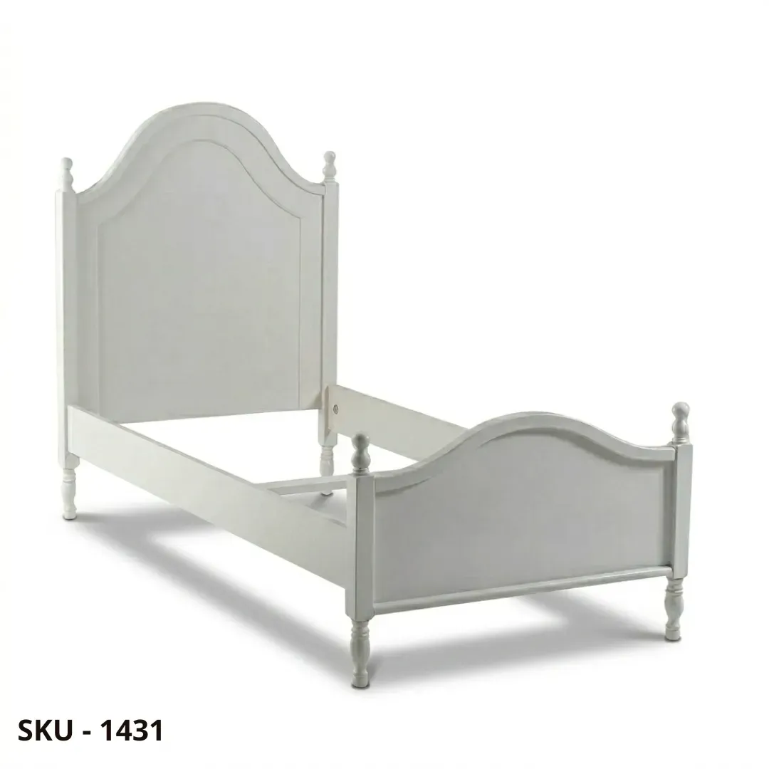 Letto singolo in Legno Bianco - Arte Povera-marca-design-shop-stile-classico-