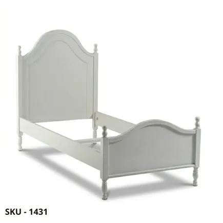 Letto singolo in Legno Bianco - Arte Povera