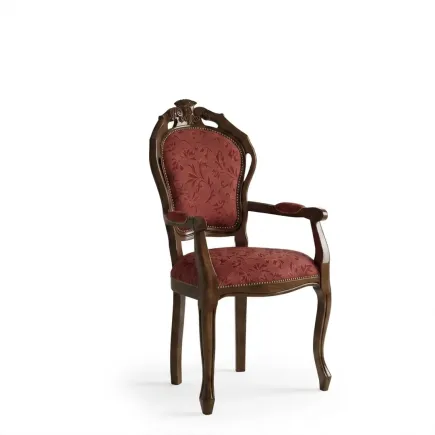 Sedia o capotavola arte povera in legno massello di faggio finitura noce con fondino imbottito