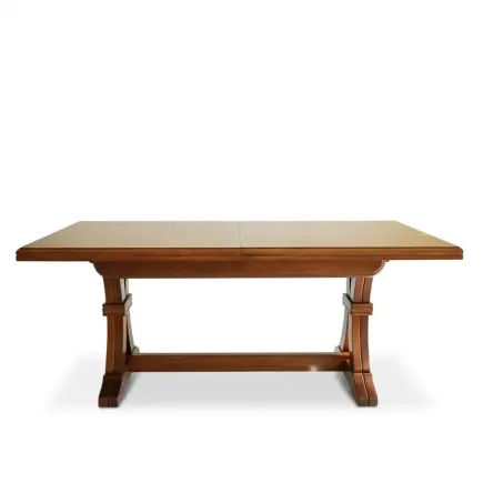 Tavolo allungabile in legno, Noce Scuro Bassano, con 4 prolunghe - Arte Povera - Stile Classico - Made in Italy - 180x85x75 cm