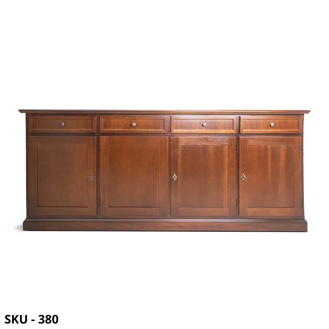 marca-design-shop-stile-classico-arte-povera-Credenza in Legno, Noce scuro e Bianco opaco