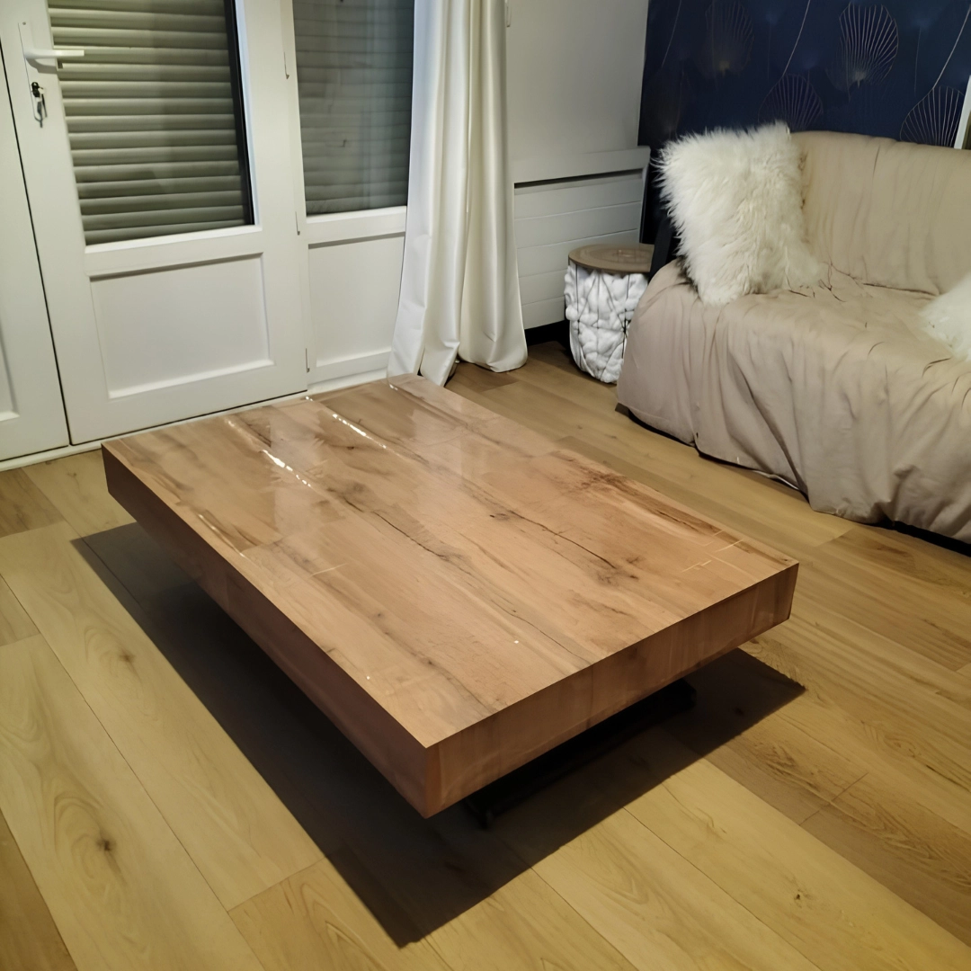 Tavolo allungabile con piano in legno e sedie nere moderne - Marca Design Shop