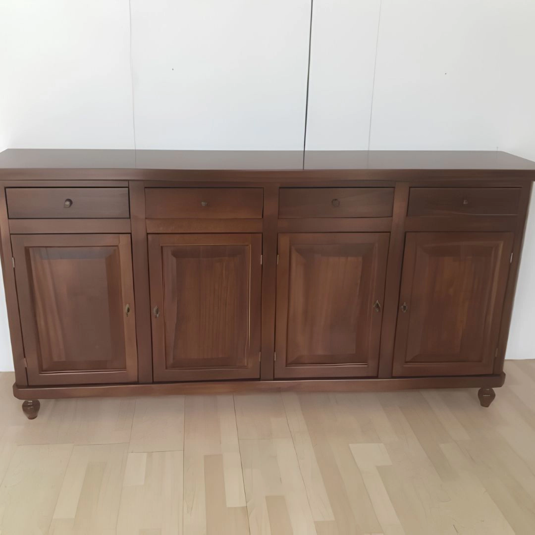 Credenza in legno in arte povera a 4 ante e 4 cassetti Marca Design Shop