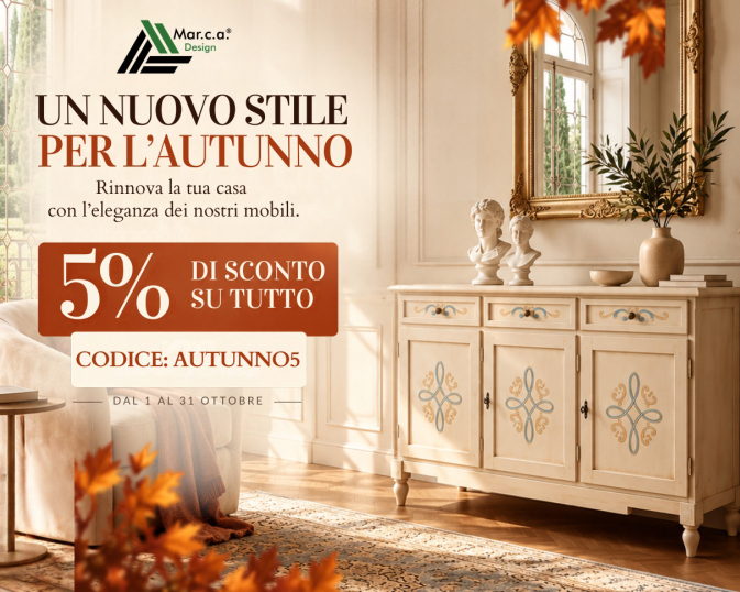 Promo Autunnale Marca Design Shop: Sconto del 5% su tutto il catalogo