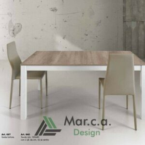 Tavolo allungabile con struttura e piano in legno - Mar.ca Design