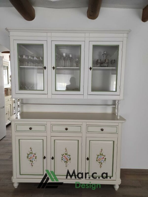 Cristalliera in legno Shabby Chic 3 Porte - Mar.c.a. Design