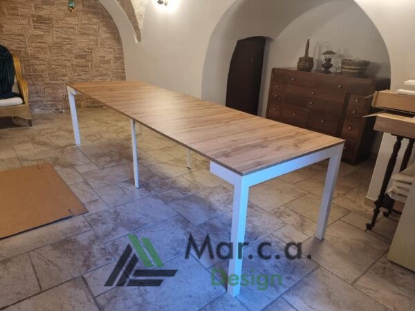 Consolle/Tavolo bicolore in rovere metallo alluminio - MarcaDesign