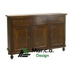 Credenza in legno color noce scuro, 3 porte - Mar.c.a. Design