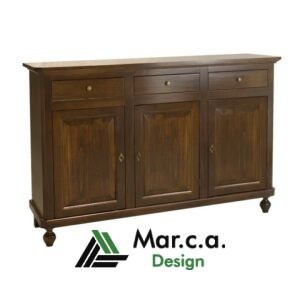 Credenza in legno color noce scuro, 3 porte - Mar.c.a. Design