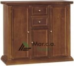 Credenza Stile Arte Povera in Noce Con 3 Porte e 2 Cassetti