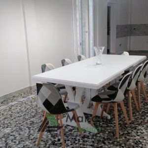 Tavolo allungabile in legno di pioppo bianco - Marca Design