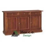 Credenza 3 porte in legno di pioppo noce scuro - Mar.c.a Design